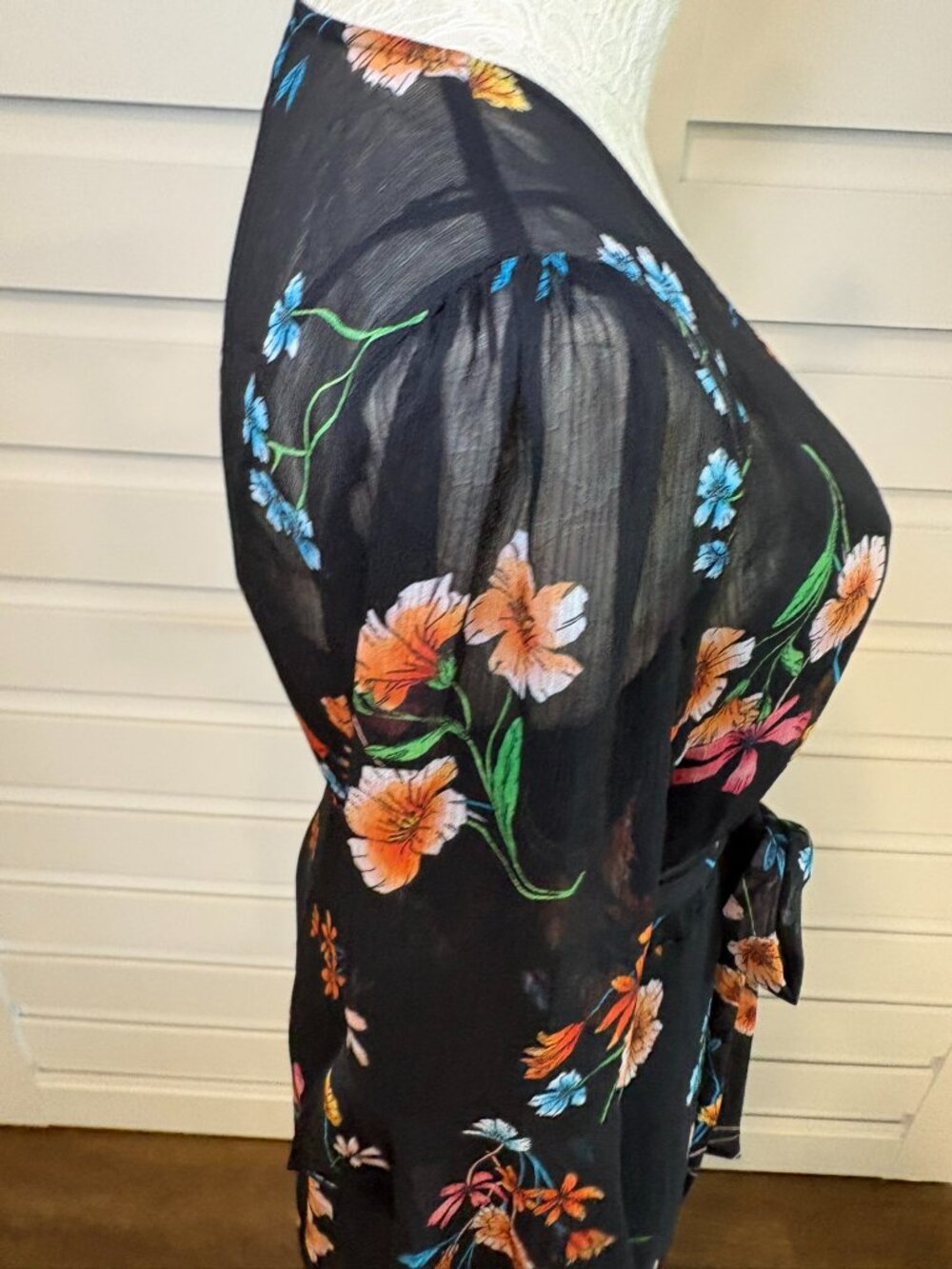 RACHEL Rachel Roy Rosita Floral Sheer Romantic Midi Beth Dutton Date Dress - Picture 9 of 15